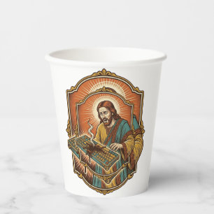 Jesus Coffee Spill Mechanical Keyboard Broken Tech Paper Cups