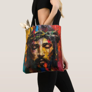 Jesus Colourful Modern Art Tote Bag