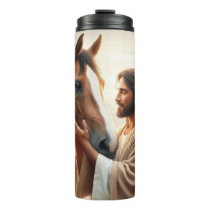 Jesus Comforting a Horse in Heaven Thermal Tumbler