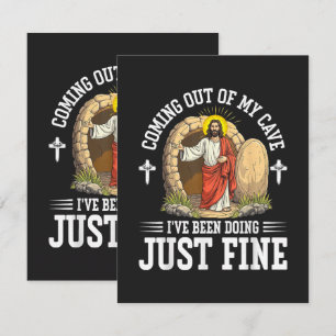 Jesus Coming Out Of My Cave Card