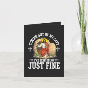 Jesus Coming Out Of My Cave Holiday Card