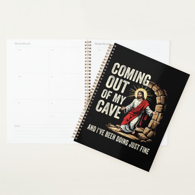 Jesus Coming Out Of My Cave Planner (Display)