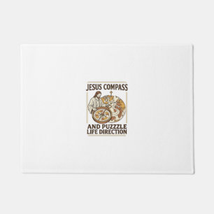Jesus Compass And Puzzle Life Direction Jesus Comp Doormat