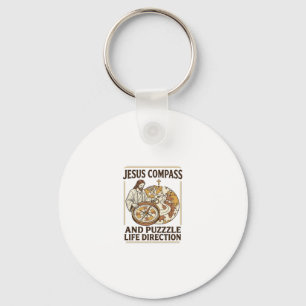 Jesus Compass And Puzzle Life Direction Jesus Comp Keychain
