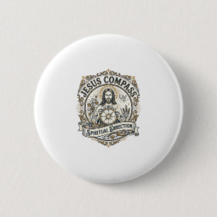 Jesus Compass Spiritual Direction Jesus Compass Sp 2 Inch Round Button