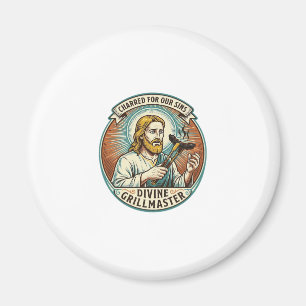 Jesus Completely Burnt Black Hot Dog BBQ Humor_1 Magnet