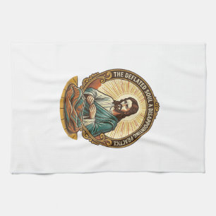 Jesus Completely Deflated Flat Yoga Ball Gym Humou Kitchen Towel