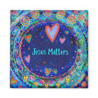 Jésus compte bleu Whimsical Inspirivity Magnet