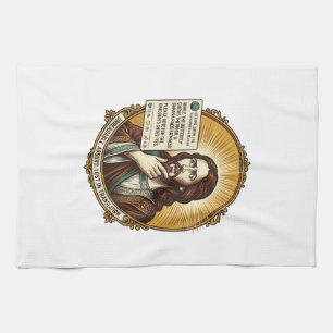Jesus Confused Auto Translate Post Fail Social Hum Kitchen Towel