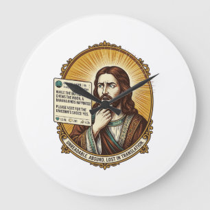 Jesus Confused Auto Translate Post Fail Social Hum Large Clock
