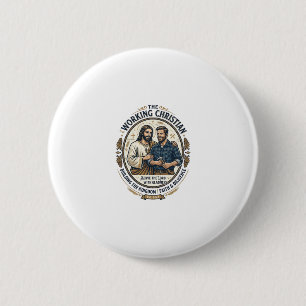 Jesus Construction Trades Shirt Christian Graphic_ 2 Inch Round Button