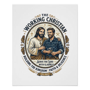 Jesus Construction Trades Shirt Christian Graphic_ Poster