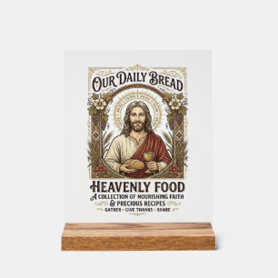 Jesus Cookbook Recipe Card Aesthetic Vintage Shirt Acrylic Sign