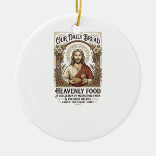 Jesus Cookbook Recipe Card Aesthetic Vintage Shirt Ceramic Ornament
