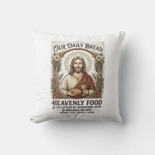 Jesus Cookbook Recipe Card Aesthetic Vintage Shirt Throw Pillow