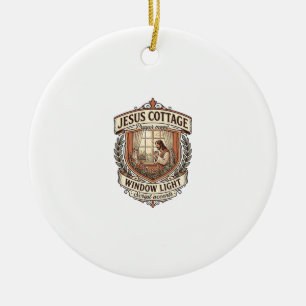 Jesus Cottage Window Light Jesus Cottage Window Li Ceramic Ornament