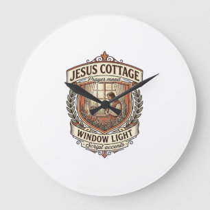 Jesus Cottage Window Light Jesus Cottage Window Li Large Clock