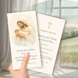 Jesus Cradling Newborn Baptism Keepsake Prayer 