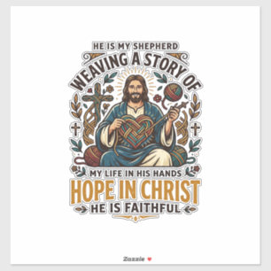 Jesus Crochet Knitting T-Shirt Inspirational Faith