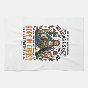 Jesus Crochet Knitting T-Shirt Inspirational Faith Kitchen Towel