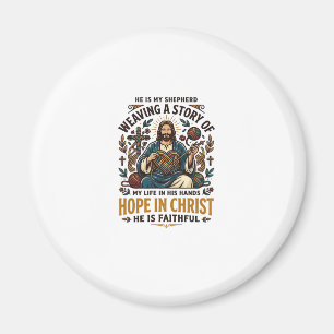 Jesus Crochet Knitting T-Shirt Inspirational Faith Magnet