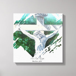 Jesus Cross Bible Verse Faith Canvas Print