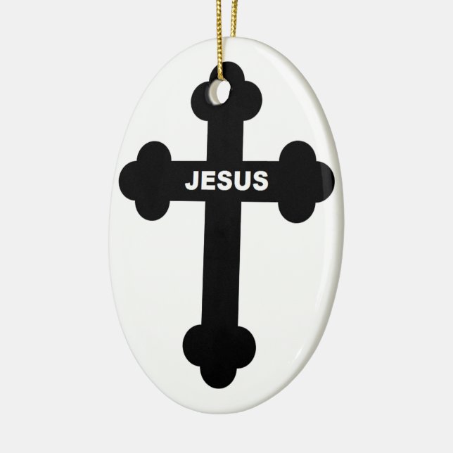 JESUS CROSS CERAMIC ORNAMENT (Left)