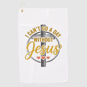 Jesus Cross Christian Typography Shirt Design_1 Golf Towel