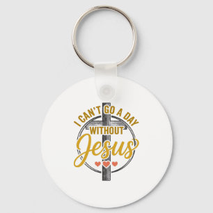 Jesus Cross Christian Typography Shirt Design_1 Keychain