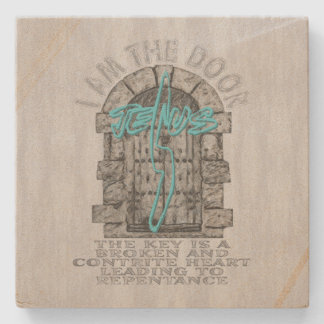 Jesus Cross Guarding a DoorT-Shirt Stone Coaster