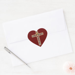 Jesus cross heart sticker