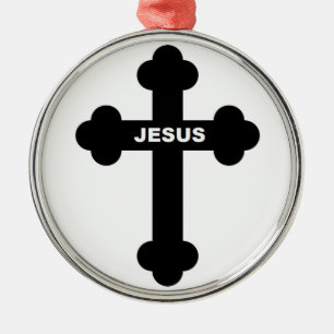 JESUS CROSS METAL ORNAMENT