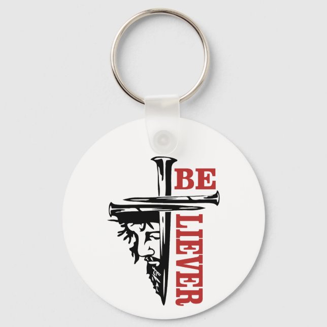 Jesus Cross Nail Design – Powerful Christian Keychain (Front)
