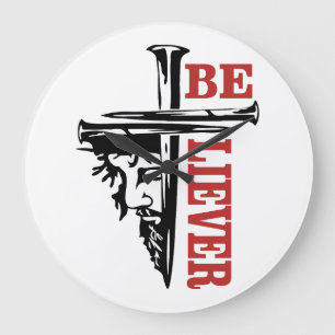 Jesus Cross Nail Design – Powerful Christian Large Clock