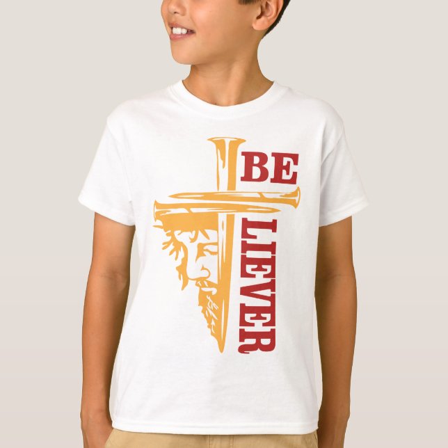 Jesus Cross Nail Design – Powerful Christian T-Shirt (Front)