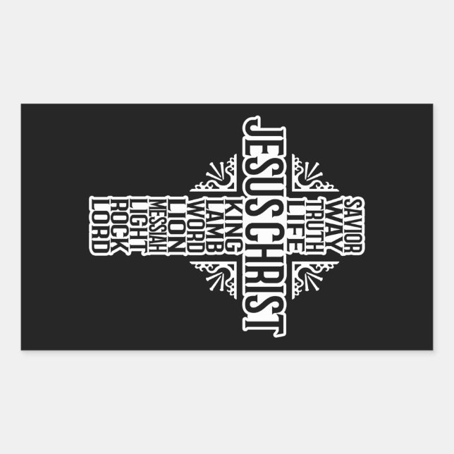 JESUS CROSS - NAMES OF CHRIST Sticker (Front)