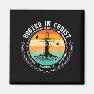 Jesus Cross Pray Bible Verse Christian Rooted In C Magnet