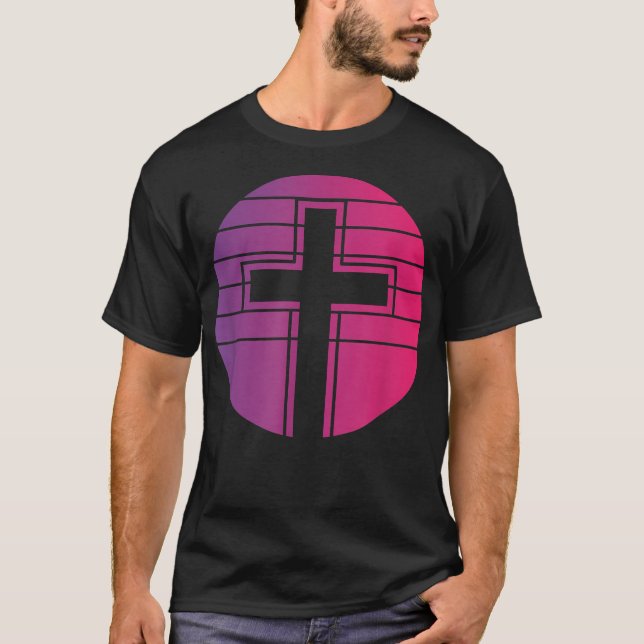 Jesus Cross Retro Style Vintage  T-Shirt (Front)