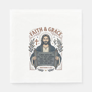 Jesus Cross Stitch Vintage Shirt Christian Graphic Napkin