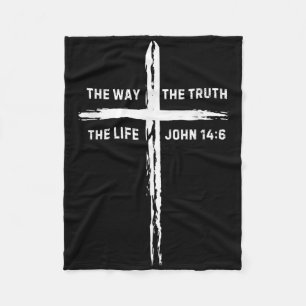 Jesus Cross The Way Truth Life Men Women Kids Chri Fleece Blanket