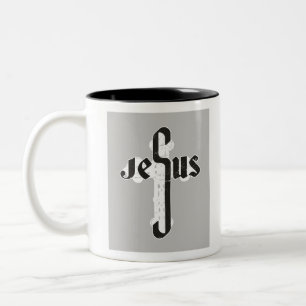 Jesus Cross Two-Tone Coffee Mug