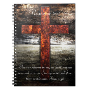 Jesus Cross with Bible scripture Notebook