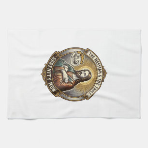 Jesus Crossing Arms Internet Troll Face Emoji Humo Kitchen Towel