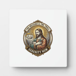 Jesus Crossing Arms Internet Troll Face Emoji Humo Plaque