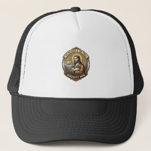 Jesus Crossing Arms Internet Troll Face Emoji Humo Trucker Hat