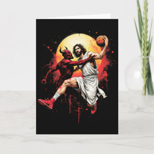Jesus Crossing Up The Devil Sketll Lover Christian Card