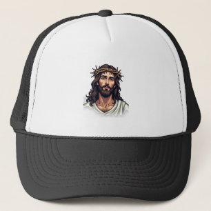 Jesus Crown Nails Vintage Engraving Tee 2 Trucker Hat