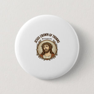Jesus Crown Of Thorns Botanical Jesus Crown Thorns 2 Inch Round Button