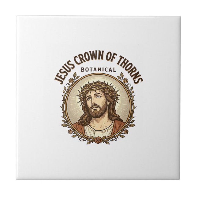 Jesus Crown Of Thorns Botanical Jesus Crown Thorns Tile (Front)