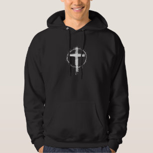 Jesus Crown of Thorns Cross Design for Christians Hoodie